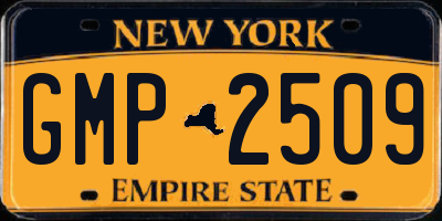 NY license plate GMP2509