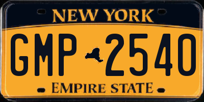 NY license plate GMP2540