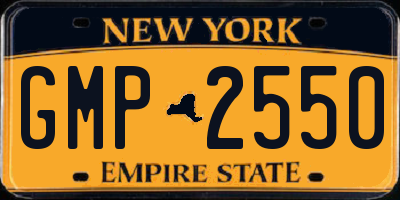 NY license plate GMP2550