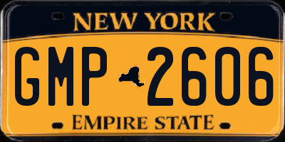 NY license plate GMP2606