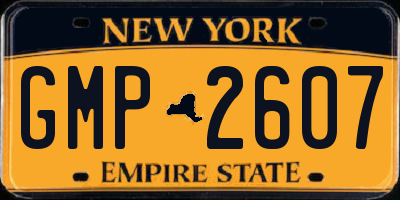 NY license plate GMP2607