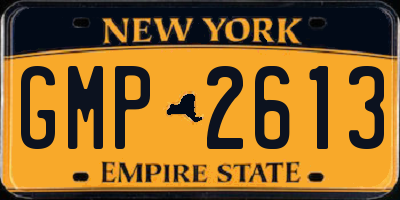 NY license plate GMP2613
