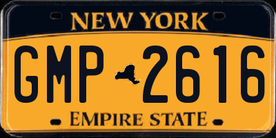 NY license plate GMP2616