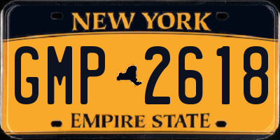 NY license plate GMP2618