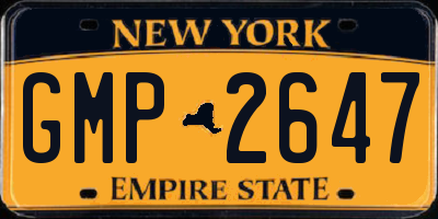 NY license plate GMP2647