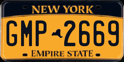 NY license plate GMP2669