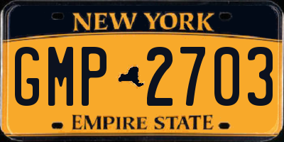 NY license plate GMP2703