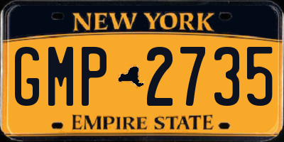NY license plate GMP2735