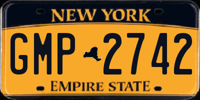 NY license plate GMP2742