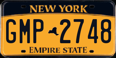 NY license plate GMP2748