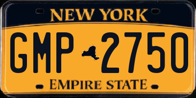 NY license plate GMP2750