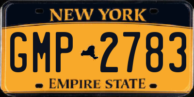 NY license plate GMP2783