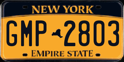 NY license plate GMP2803
