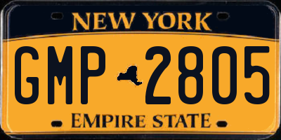 NY license plate GMP2805