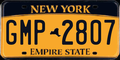 NY license plate GMP2807