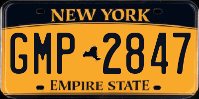 NY license plate GMP2847