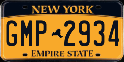 NY license plate GMP2934