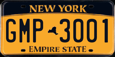 NY license plate GMP3001