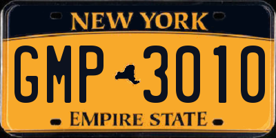 NY license plate GMP3010