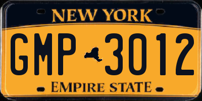 NY license plate GMP3012