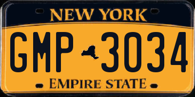 NY license plate GMP3034