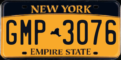 NY license plate GMP3076