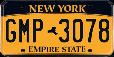 NY license plate GMP3078