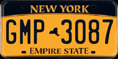 NY license plate GMP3087