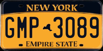 NY license plate GMP3089