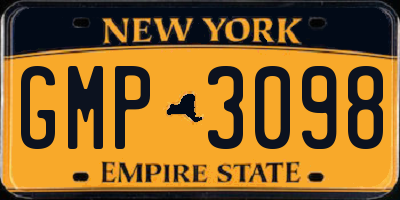 NY license plate GMP3098