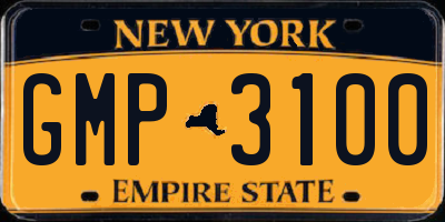 NY license plate GMP3100