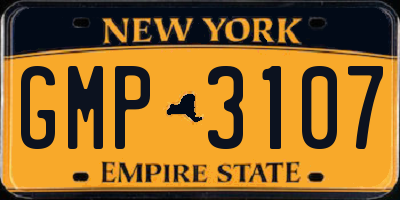 NY license plate GMP3107