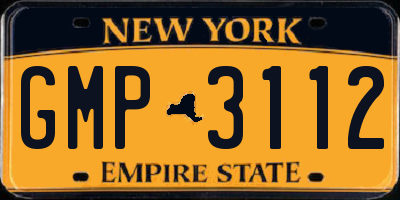NY license plate GMP3112