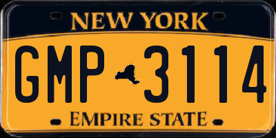 NY license plate GMP3114
