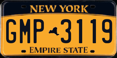NY license plate GMP3119