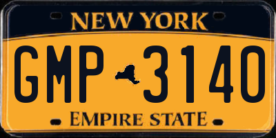 NY license plate GMP3140