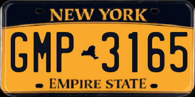 NY license plate GMP3165