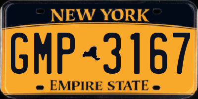 NY license plate GMP3167