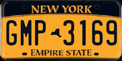 NY license plate GMP3169