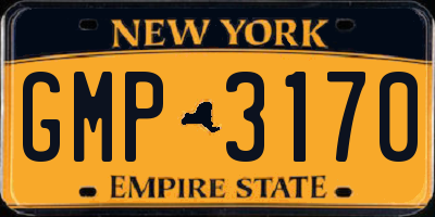 NY license plate GMP3170