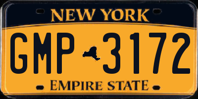 NY license plate GMP3172