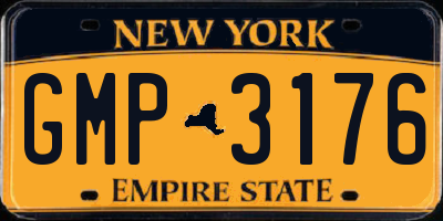 NY license plate GMP3176