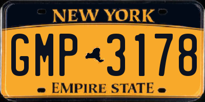 NY license plate GMP3178