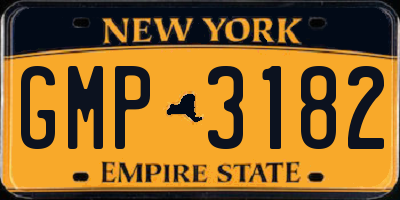 NY license plate GMP3182