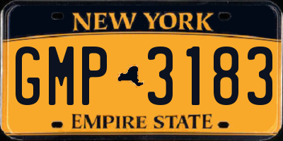NY license plate GMP3183