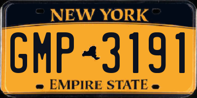 NY license plate GMP3191