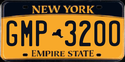 NY license plate GMP3200