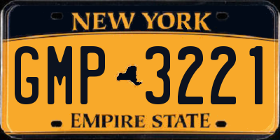NY license plate GMP3221