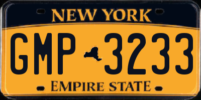 NY license plate GMP3233