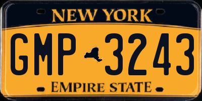 NY license plate GMP3243